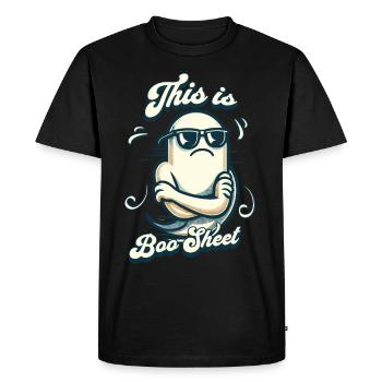 Funny Halloween Boo Sheet Ghost - Men's Premium Organic T-Shirt - black - Front - Nico (187cm)