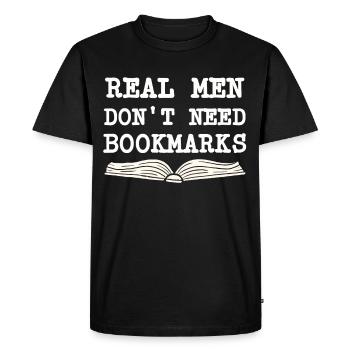 Livre Livres Bibliothèque Lecture Littérature Lire Livres - T-shirt Premium bio Homme - noir - Devant - Nico (187cm)
