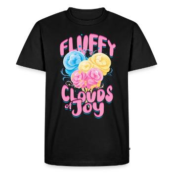 Barbe à papa Nuages moelleux de joie - T-shirt Premium bio Homme - noir - Devant - Nico (187cm)
