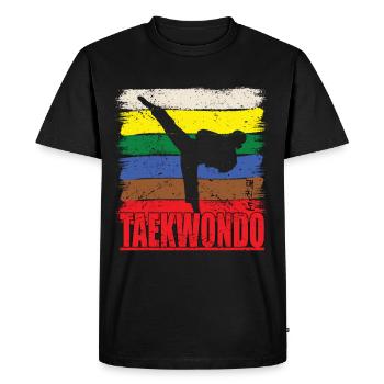 Taekwondo for martial arts enthusiasts Kick - Men's Premium Organic T-Shirt - black - Front - Nico (187cm)