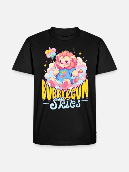 Zuckerwatte Bubblegum Skies - Männer Premium Bio T-Shirt - Schwarz