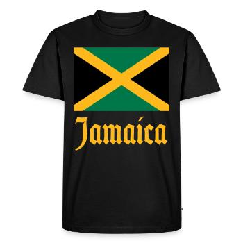 Jamaïque Jamaïque Rasta Raggea Drapeau Rastafari - T-shirt Premium bio Homme - noir - Devant - Nico (187cm)