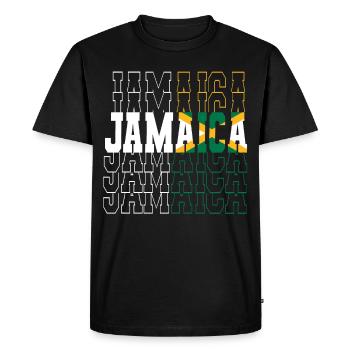 Jamaïque Jamaïque Rasta Raggea Drapeau Rastafari - T-shirt Premium bio Homme - noir - Devant - Nico (187cm)