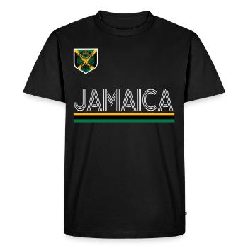 Jamaïque Jamaïque Rasta Raggea Drapeau Rastafari - T-shirt Premium bio Homme - noir - Devant - Nico (187cm)