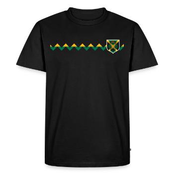 Jamaïque Jamaïque Rasta Raggea Drapeau Rastafari - T-shirt Premium bio Homme - noir - Devant - Nico (187cm)