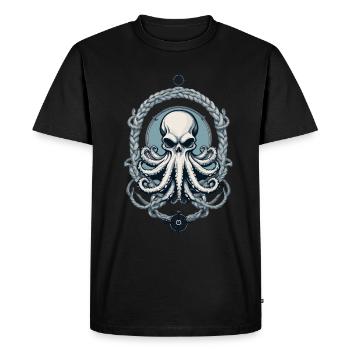 Pieuvre Monstre Marin Style Vintage - T-shirt Premium bio Homme - noir - Devant - Nico (187cm)