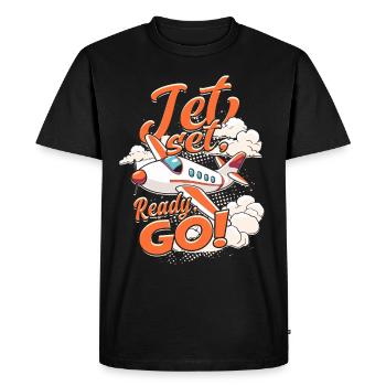 First Flight Airplane Flight - Men's Premium Organic T-Shirt - black - Front - Nico (187cm)