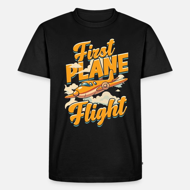 Erster Flug Flugzeugflug - Männer Premium Bio T-Shirt - Schwarz