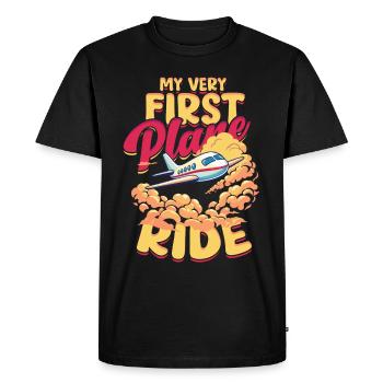First Flight Airplane Flight My Very First Plane Ride - Men's Premium Organic T-Shirt - black - Front - Nico (187cm)