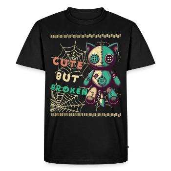 Mental Psychopath Cute But Broken Design - Men's Premium Organic T-Shirt - black - Front - Nico (187cm)
