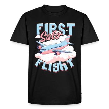 Erster Alleinflug Pilote Premier vol en solo - T-shirt Premium bio Homme - noir - Devant - Nico (187cm)