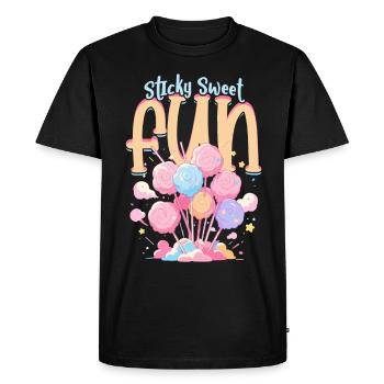 Barbe à papa Collant Sweet Fun - T-shirt Premium bio Homme - noir - Devant - Nico (187cm)