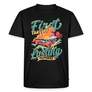 First Flight Airplane Flight - Men's Premium Organic T-Shirt - black - Front - Nico (187cm)