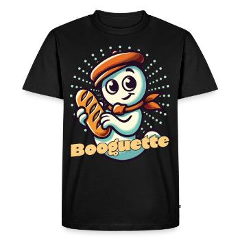 Ghost Baguette Lover Booguette - Men's Premium Organic T-Shirt - black - Front - Nico (187cm)