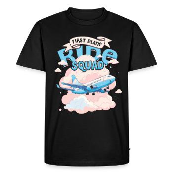 First Flight Airplane Flight First Plane Ride Squad - Men's Premium Organic T-Shirt - black - Front - Nico (187cm)