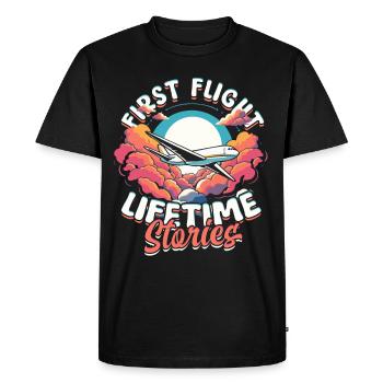 First Flight Airplane Flight First Flight - Men's Premium Organic T-Shirt - black - Front - Nico (187cm)