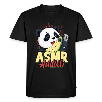 Accro à l’ASMR - T-shirt Premium bio Homme - noir - Devant - Nico (187cm)