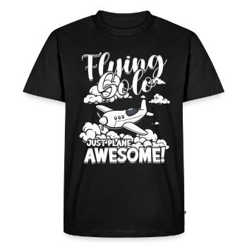 Premier vol en solo Voler en solo Just Plane Awesome - T-shirt Premium bio Homme - noir - Devant - Nico (187cm)