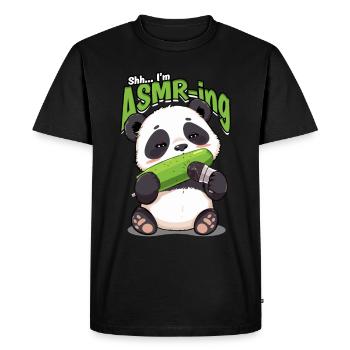 ASMR Murmure chut... Je fais de l’ASMR - T-shirt Premium bio Homme - noir - Devant - Nico (187cm)