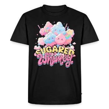 Barbe à papa Fantaisie sucrée - T-shirt Premium bio Homme - noir - Devant - Nico (187cm)