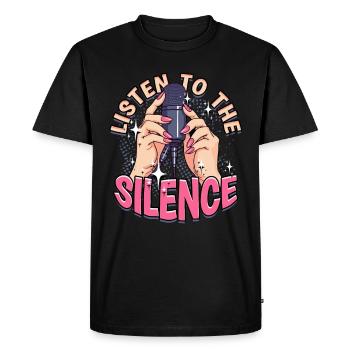 ASMR Whisper Écoutez le silence - T-shirt Premium bio Homme - noir - Devant - Nico (187cm)