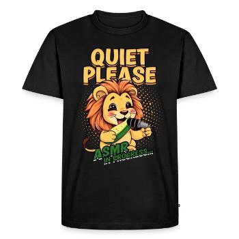 ASMR Whisper Quiet Please ASMR en cours - T-shirt Premium bio Homme - noir - Devant - Nico (187cm)