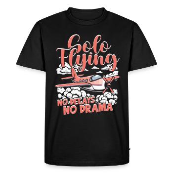 Premier pilote de vol solo Vol en solo Aucun retard - T-shirt Premium bio Homme - noir - Devant - Nico (187cm)