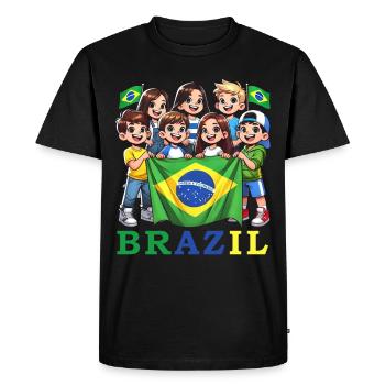 Brésil Brésil Maillot brésilien Rio de Janeiro - T-shirt Premium bio Homme - noir - Devant - Nico (187cm)