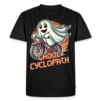 Ghoul Cyclopath Ghost Cycling - Men's Premium Organic T-Shirt - black - Front - Nico (187cm)