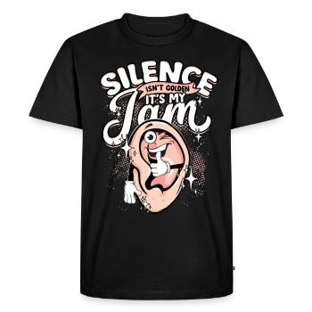 Malentendant Perte auditive Perte auditive soudaine - T-shirt Premium bio Homme - noir - Devant - Nico (187cm)