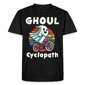 Ghoul Cyclopath Retro Ghost Driver - Men's Premium Organic T-Shirt - black - Front - Nico (187cm)