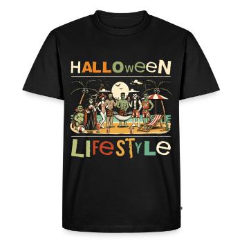 Halloween Lifestyle Beach Fun - Men's Premium Organic T-Shirt - black - Front - Nico (187cm)