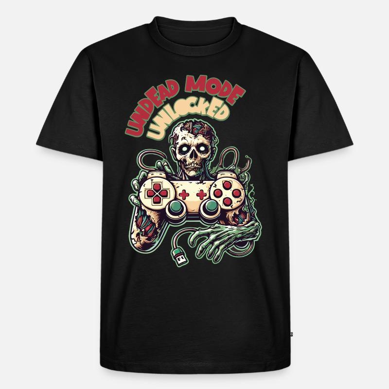 Zombie Gaming Controller Untoter Modus - Männer Premium Bio T-Shirt - Schwarz
