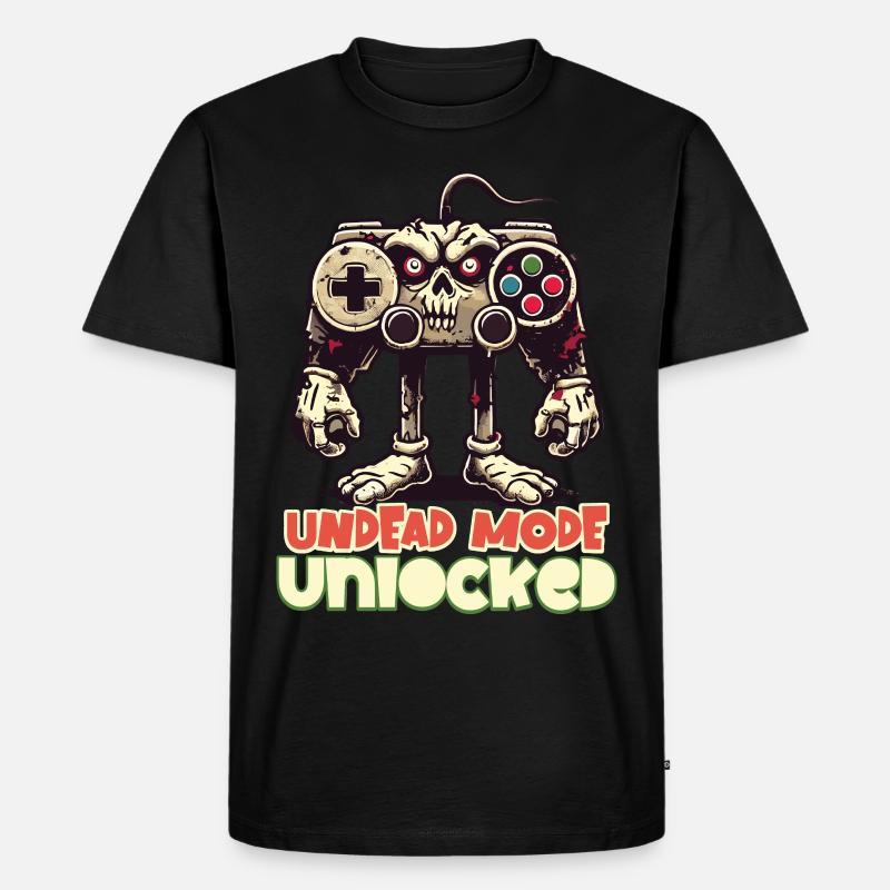 Zombie Gaming Controller: Untoter Modus - Männer Premium Bio T-Shirt - Schwarz