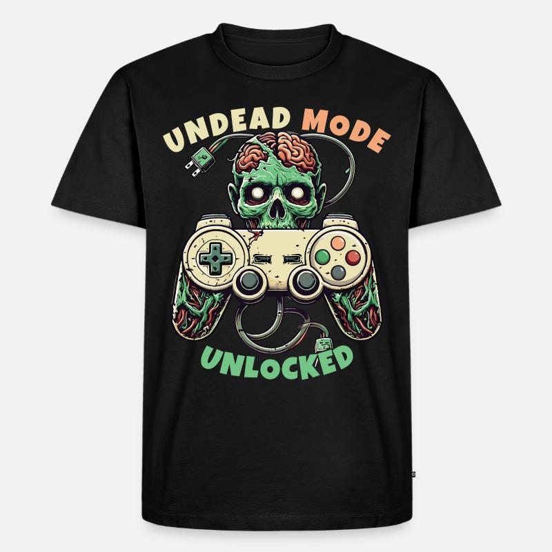 Zombie Gaming Controller: Untoter Modus - Männer Premium Bio T-Shirt - Schwarz