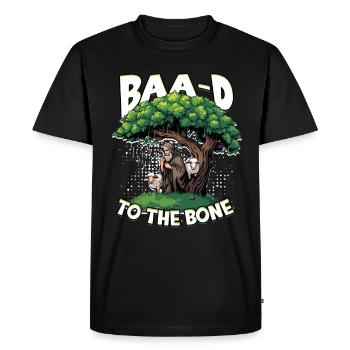 Shepherd Sheep Sheep Baa-d to the Bone - Men's Premium Organic T-Shirt - black - Front - Nico (187cm)
