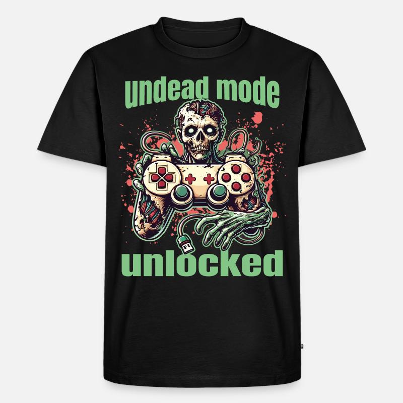 Zombie Gaming Controller: Untoter Modus - Männer Premium Bio T-Shirt - Schwarz