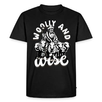 Shepherd Sheep Sheep Shepherd Woolly and Wise - Men's Premium Organic T-Shirt - black - Front - Nico (187cm)