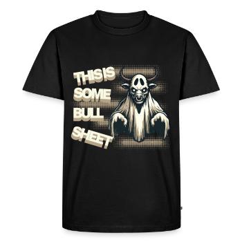 Taureau fantôme drôle avec un dicton humoristique - T-shirt Premium bio Homme - noir - Devant - Nico (187cm)