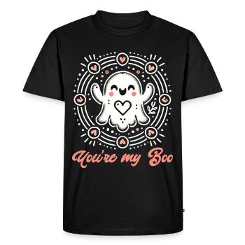 Tu es mon boo Mignon Ghost Design - T-shirt Premium bio Homme - noir - Devant - Nico (187cm)