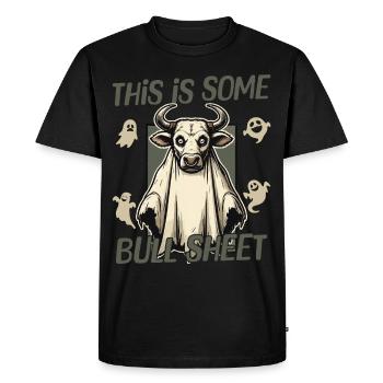 Drôle de vache fantôme costume Halloween - T-shirt Premium bio Homme - noir - Devant - Nico (187cm)