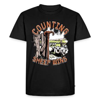 Sheep Shepherd Sheep Counting Sheep Wins - Men's Premium Organic T-Shirt - black - Front - Nico (187cm)