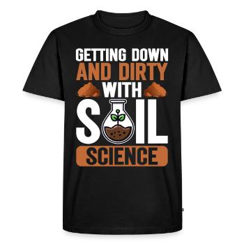 Bodenwissenschaftler Soil Science - Men's Premium Organic T-Shirt - black - Front - Nico (187cm)
