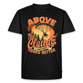 Paramotoring Paramotor Above The Clouds - Men's Premium Organic T-Shirt - black - Front - Nico (187cm)