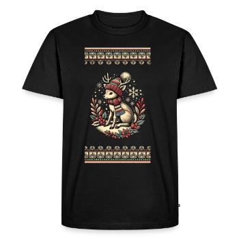 Un design vintage envoûtant pour Noël - T-shirt Premium bio Homme - noir - Devant - Nico (187cm)