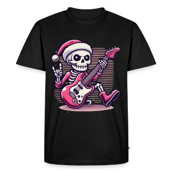 Noël squelette guitariste rocks - T-shirt Premium bio Homme - noir - Devant - Nico (187cm)