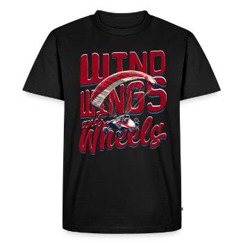 Paramotoring Wind Wings And Wheels - Men's Premium Organic T-Shirt - black - Front - Nico (187cm)