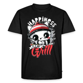 Hibachi Le bonheur est un grill chaud - T-shirt Premium bio Homme - noir - Devant - Nico (187cm)
