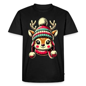 Adorable design vintage Noël - T-shirt Premium bio Homme - noir - Devant - Nico (187cm)