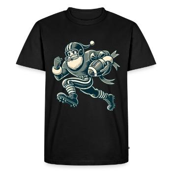Père Noël jouant au football - T-shirt Premium bio Homme - noir - Devant - Nico (187cm)